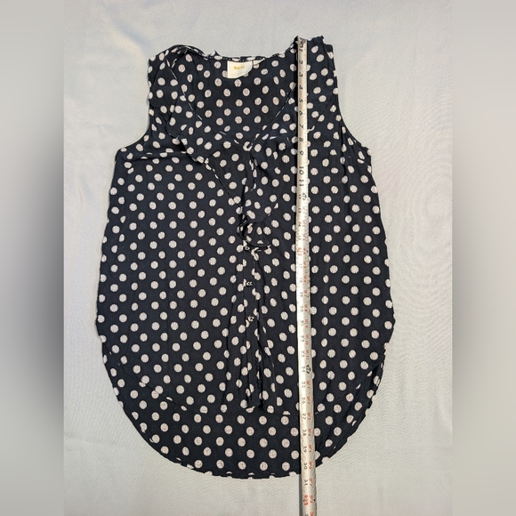 Maeve Anthropology Black And White Polka Dot Sleeveless Top - Picture 4 of 12